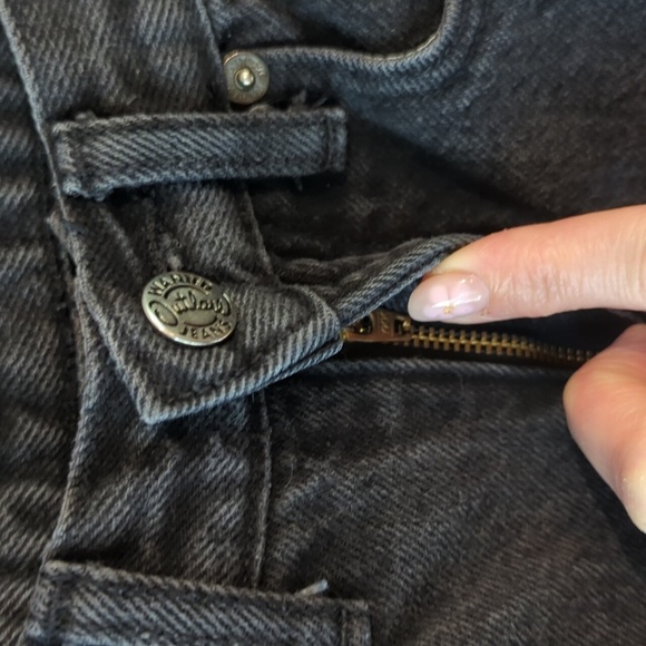 Y2K Vintage Outlaw Wanted Branded Washed Black Jeans Made In USA Women's Size 7 - Picture 3 of 13